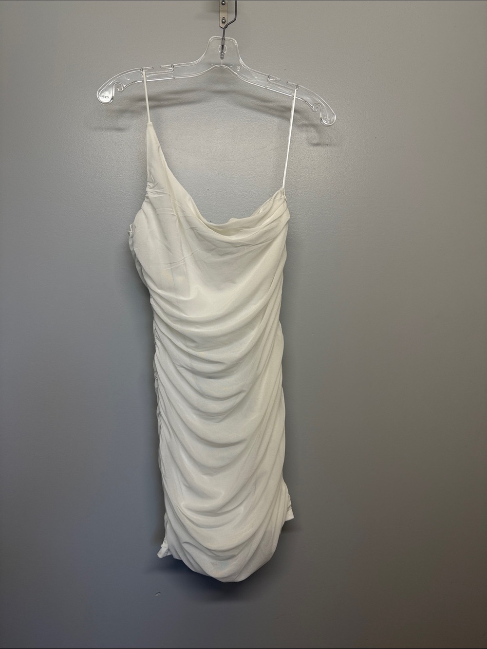 Princess Polly NWOT White Draped Party Club Rave Night Out Ruched Mini Dress